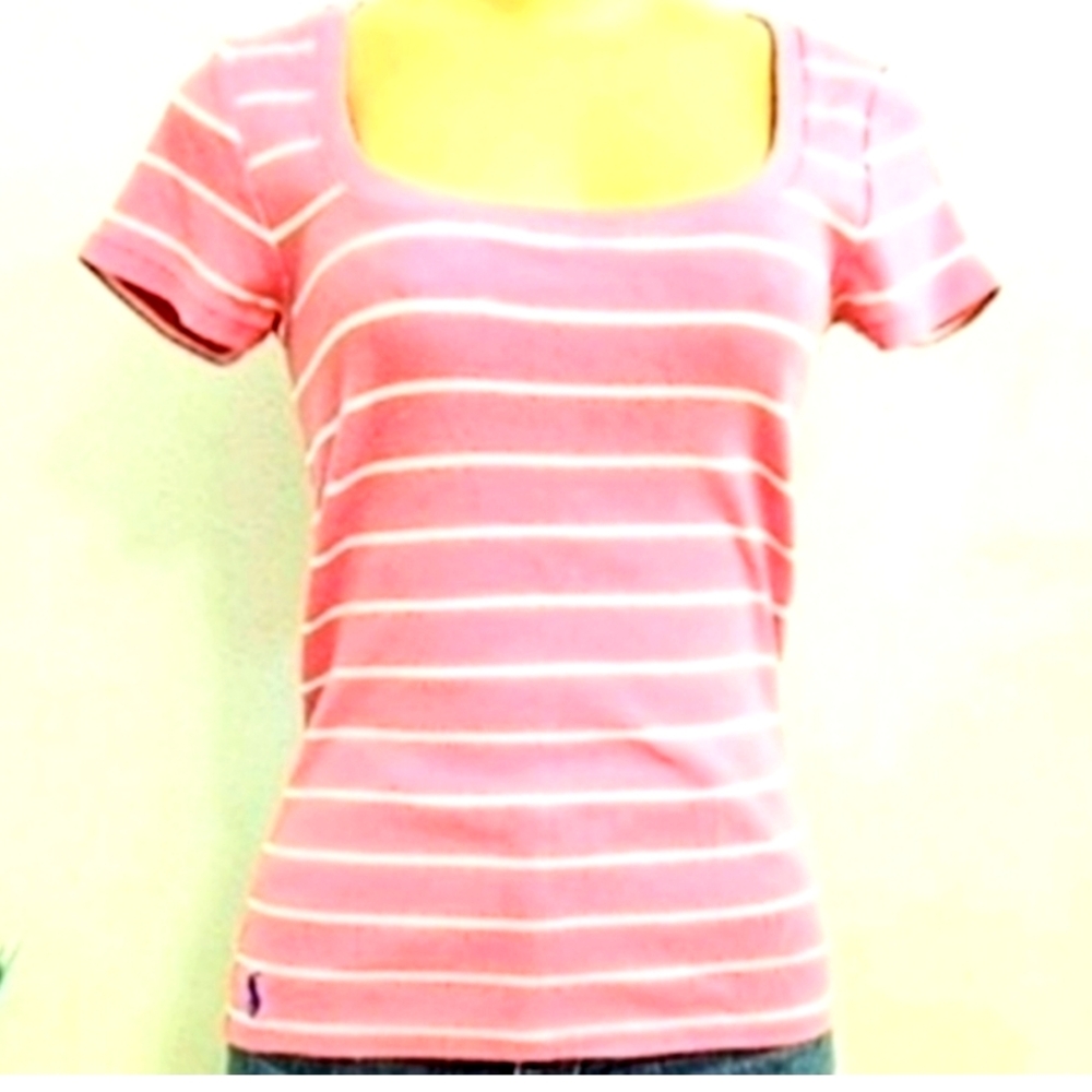 RALPH LAUREN Pink Striped Women's Top 🥰